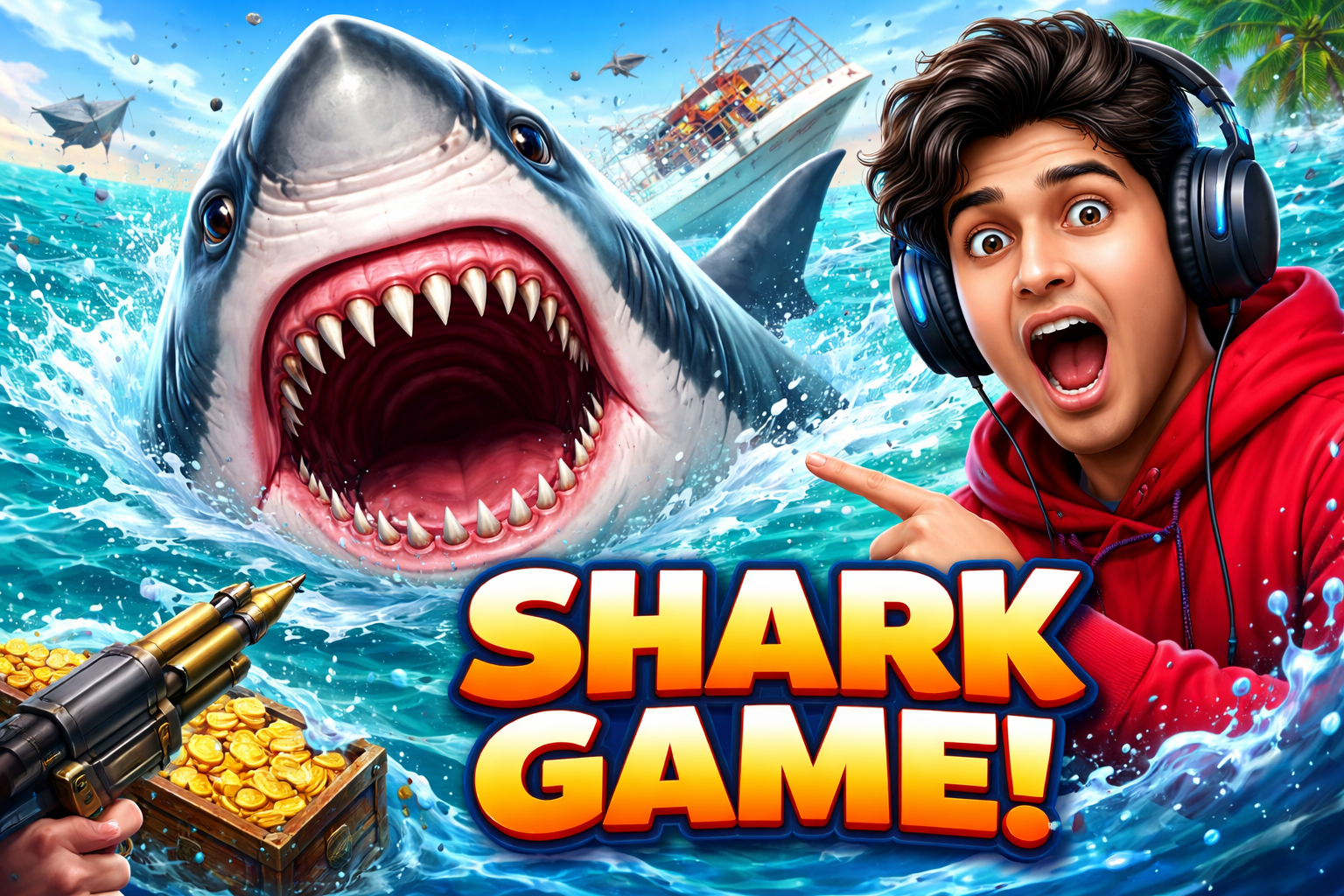 Shark Frenzy shark game dangerous | Play on gd.games