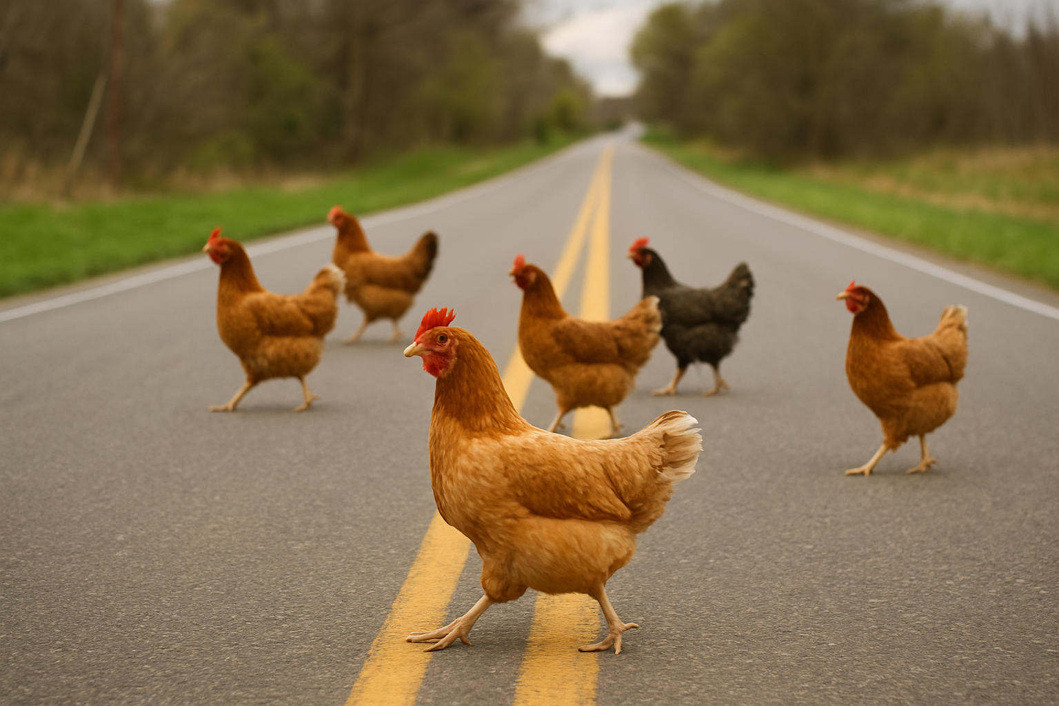 Aidez la poule à traverser 