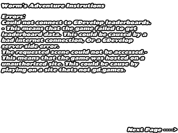 Worm's Adventure Instructions