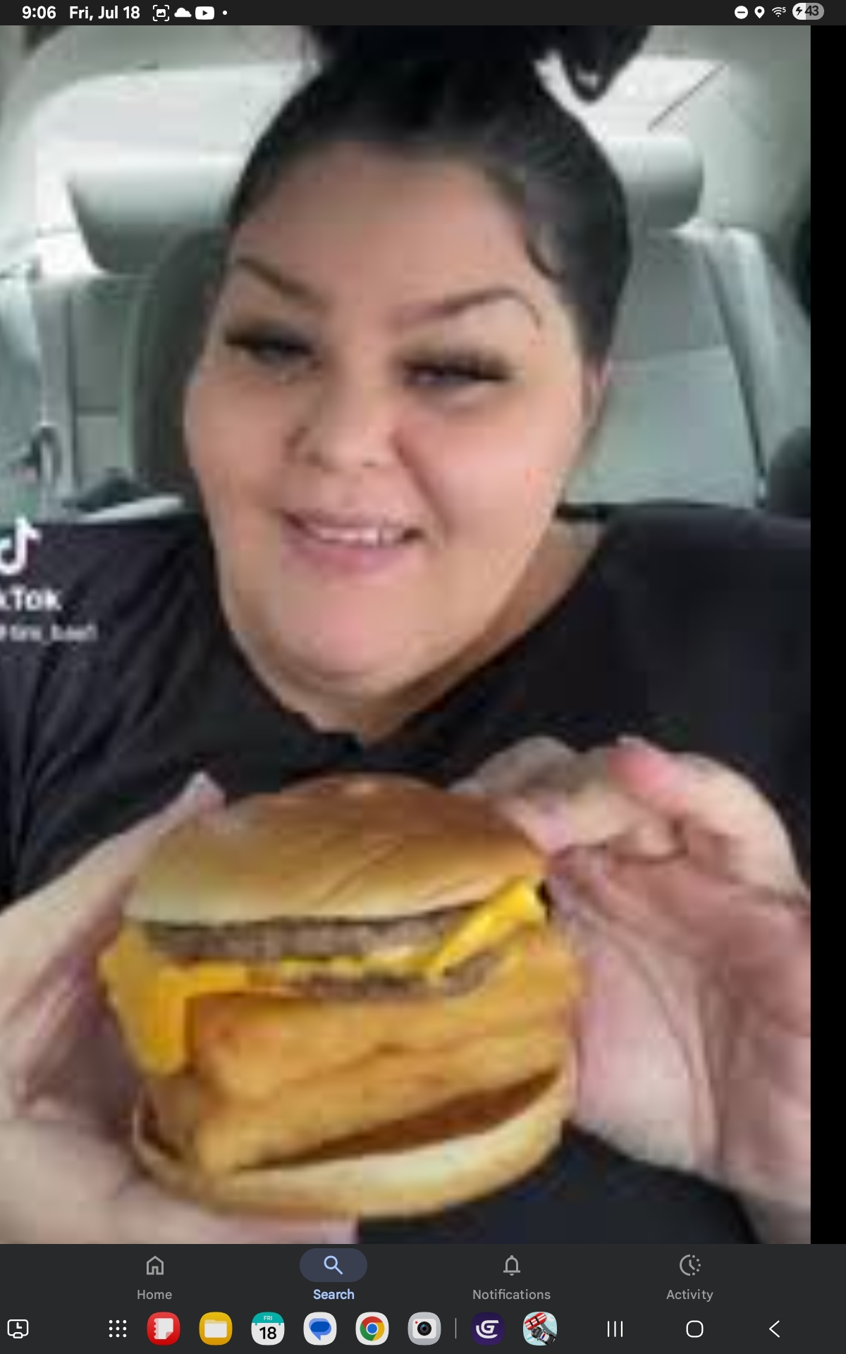 fat bitch running after mcdonalds money