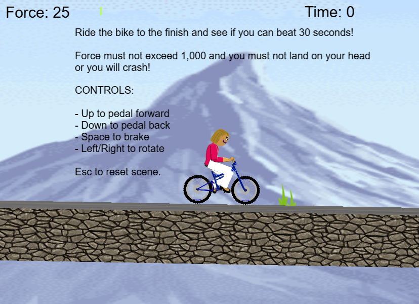 Material Scale (Downhill bike physics demo)